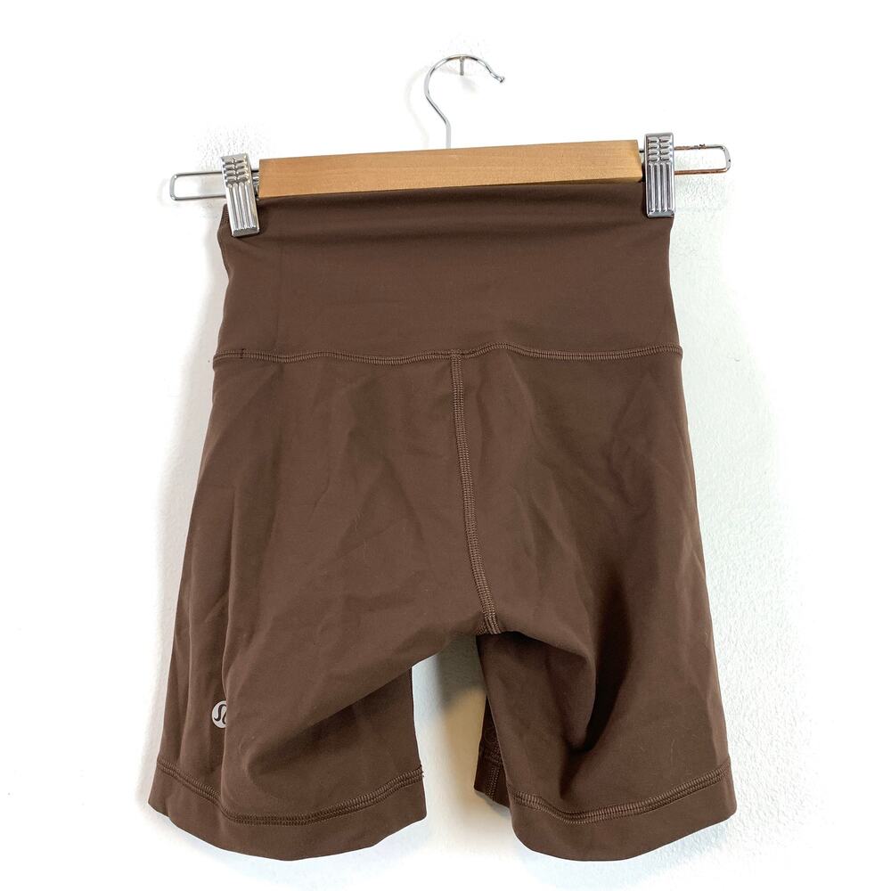 Lululemon Wunder Train High-Rise Biker Short 6" Java Brown Size 2 - Picture 6 of 8